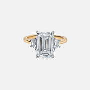 The Three stone Valencia Emerald Moissanite Ring - KNT - Engagement Rings, Wedding Bands & Fine Jewelry