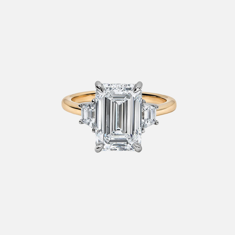 The Three stone Valencia Emerald Moissanite Ring - KNT - Engagement Rings, Wedding Bands & Fine Jewelry