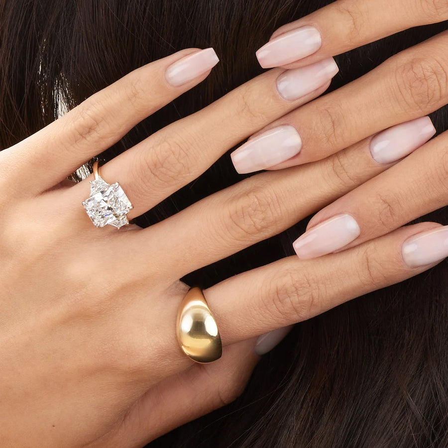 The Three stone Valencia Radiant Moissanite Ring - KNT - Engagement Rings, Wedding Bands & Fine Jewelry