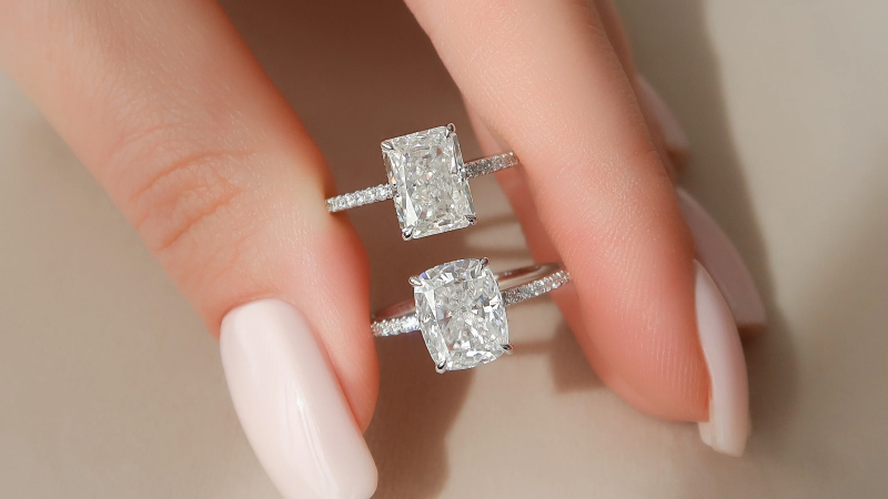 elongated cushion moissanite