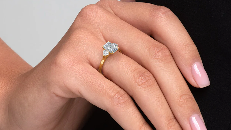 emerald cut moissanite ring