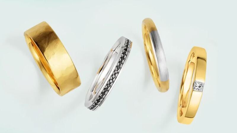 men's moissanite eternity band