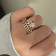 Pear Aurum & Harper Ring Stack_14k Yellow Gold