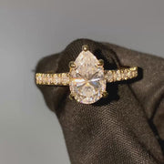The Pave Ashley Pear Moissanite Ring