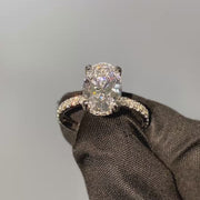 The Pave Kamellie Oval Moissanite Ring