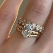 Oval Sofia & Della Ring Stack_14k Yellow Gold