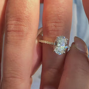 The Pave Infinity Oval Moissanite Ring