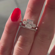 Cushion Julia & Opulent Aurora Ring Stack_14k White Gold