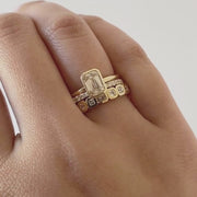 Emerald Helena Ring Stack_14k White Gold