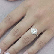 The Halo Michelle Round Pave Moissanite Ring_14k Yellow Gold