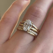 Oval Solitaire Glamour & Alisha Ring Stack_14k Yellow Gold