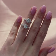 The Hidden Halo Marianne Emerald Pave Moissanite Ring