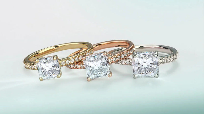 rose gold moissanite engagement rings