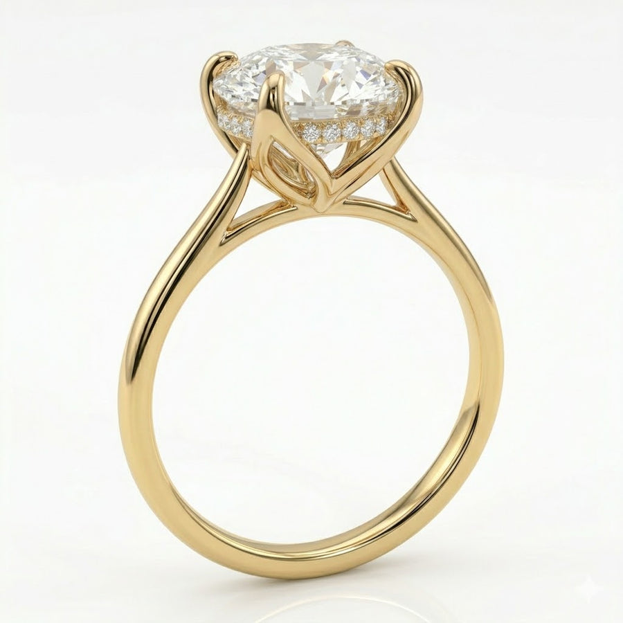 The Tulip Solitaire Oval Lab Diamond Ring