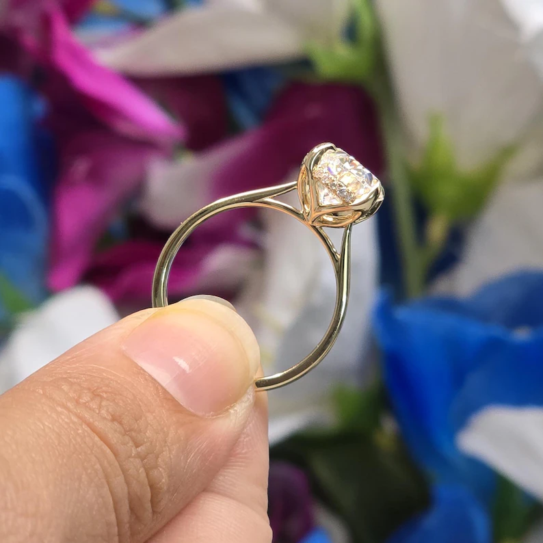 The Tulip Solitaire Oval Lab Diamond Ring