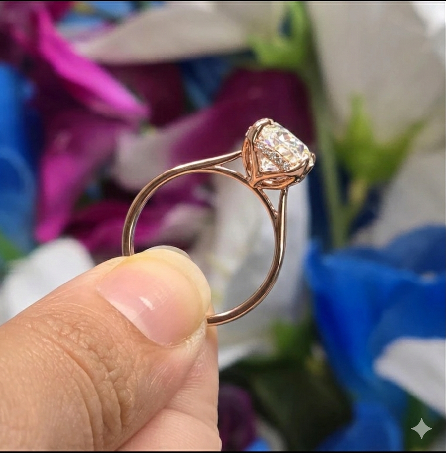 The Tulip Solitaire Oval Lab Diamond Ring